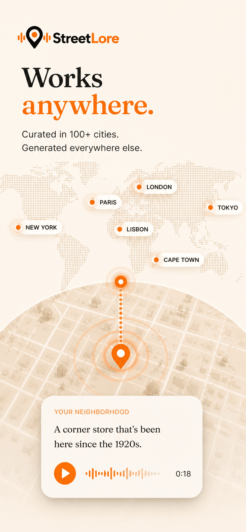 StreetLore — works anywhere